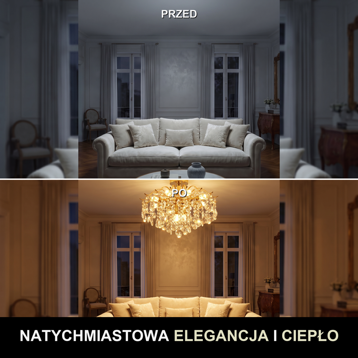 Plafon klasyczny | Torina – przed i po