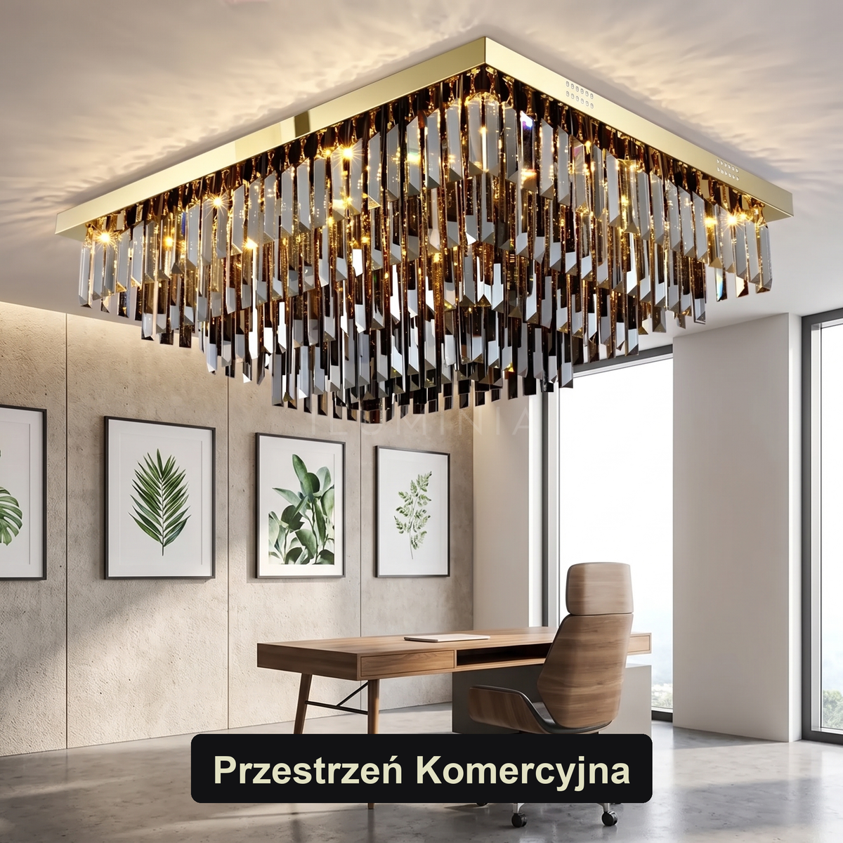 Plafon kwadratowy z kryształkami | Vorino