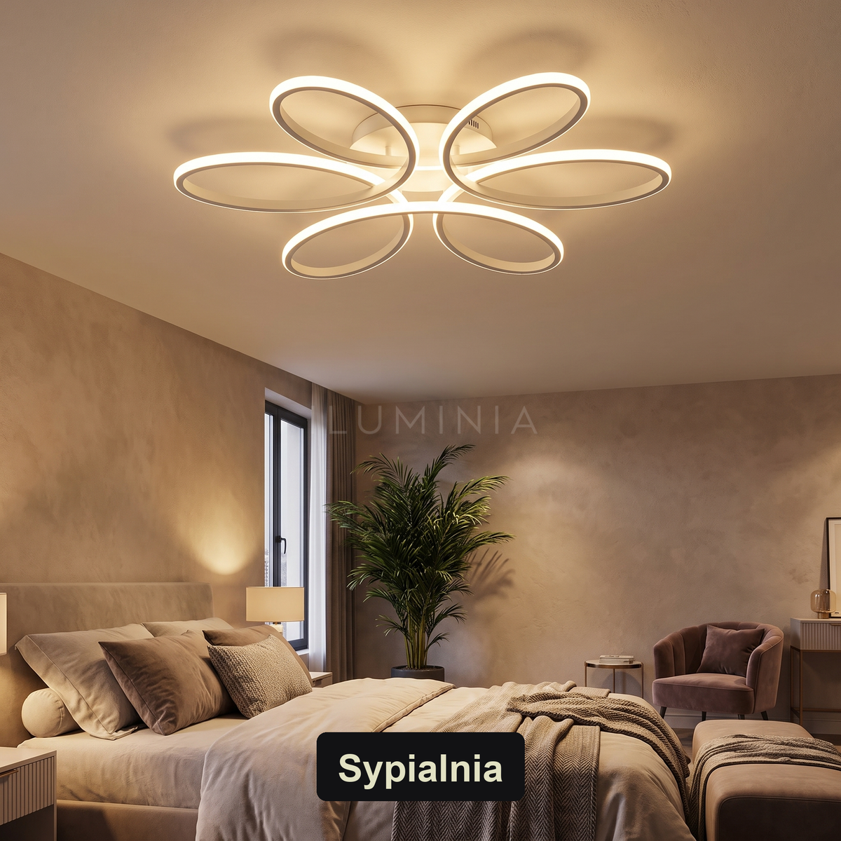 Plafon kwiaty | Perlata – sypialnia