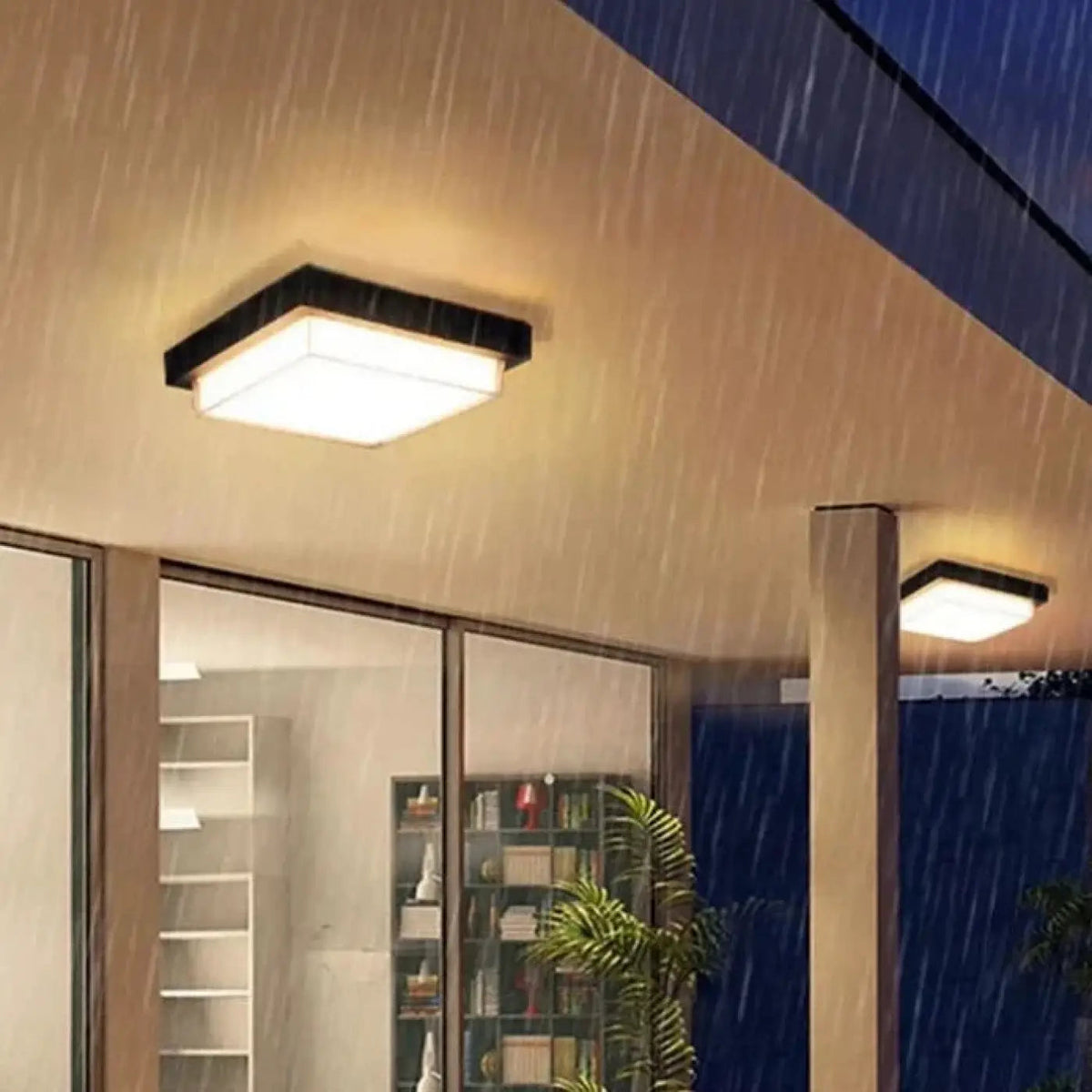 Plafon LED czarny kwadrat do sypialni