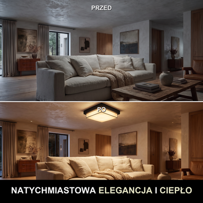 Plafon LED czarny kwadrat | Porto