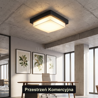 Plafon LED czarny kwadrat | Porto