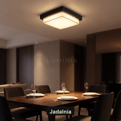 Plafon LED czarny kwadrat | Porto