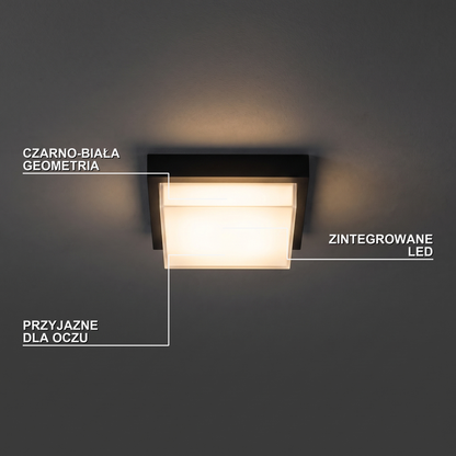 Plafon LED czarny kwadrat | Porto