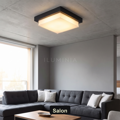 Plafon LED czarny kwadrat | Porto