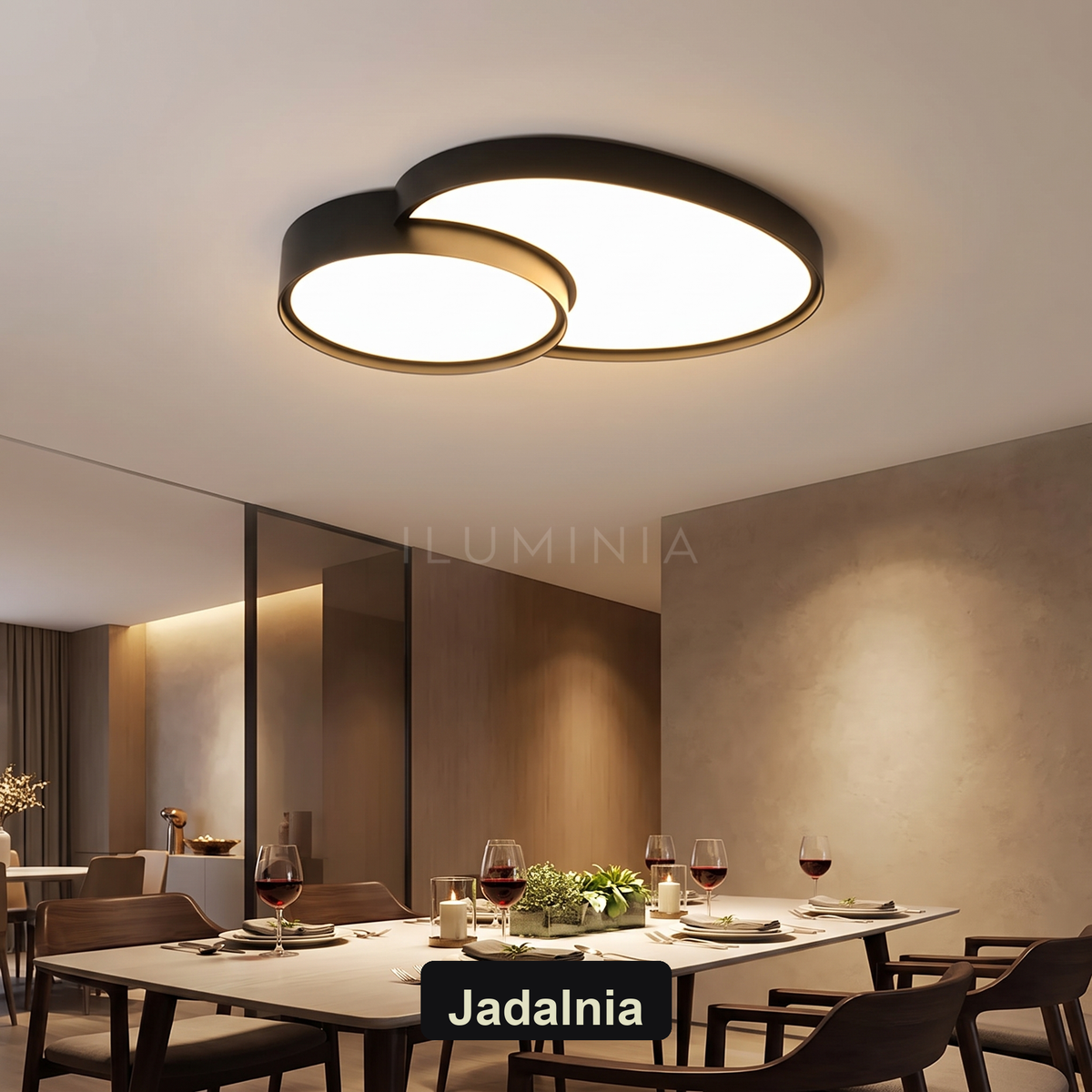 Plafon LED do przedpokoju | Rivoro – jadalnia