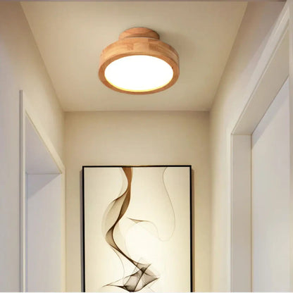 Plafon LED drewno do sypialni