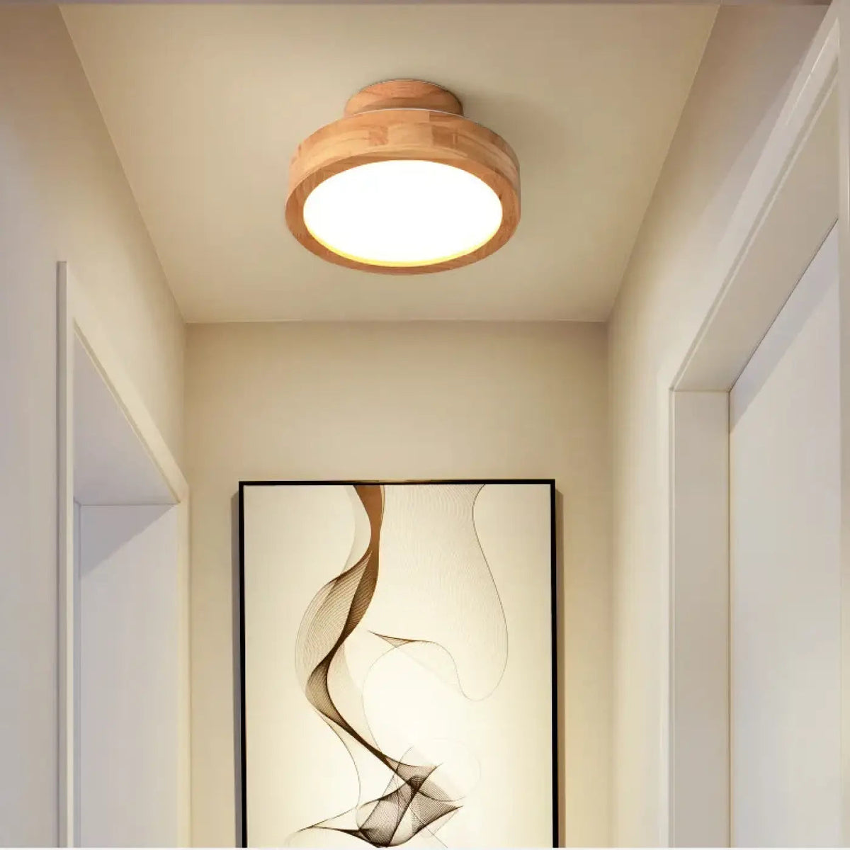 Plafon LED drewno do kuchni