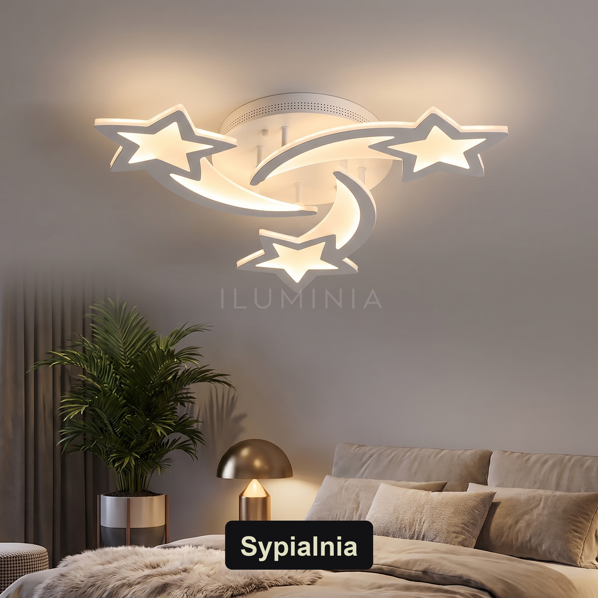 Plafon LED gwiazdy | Dolciva – sypialnia