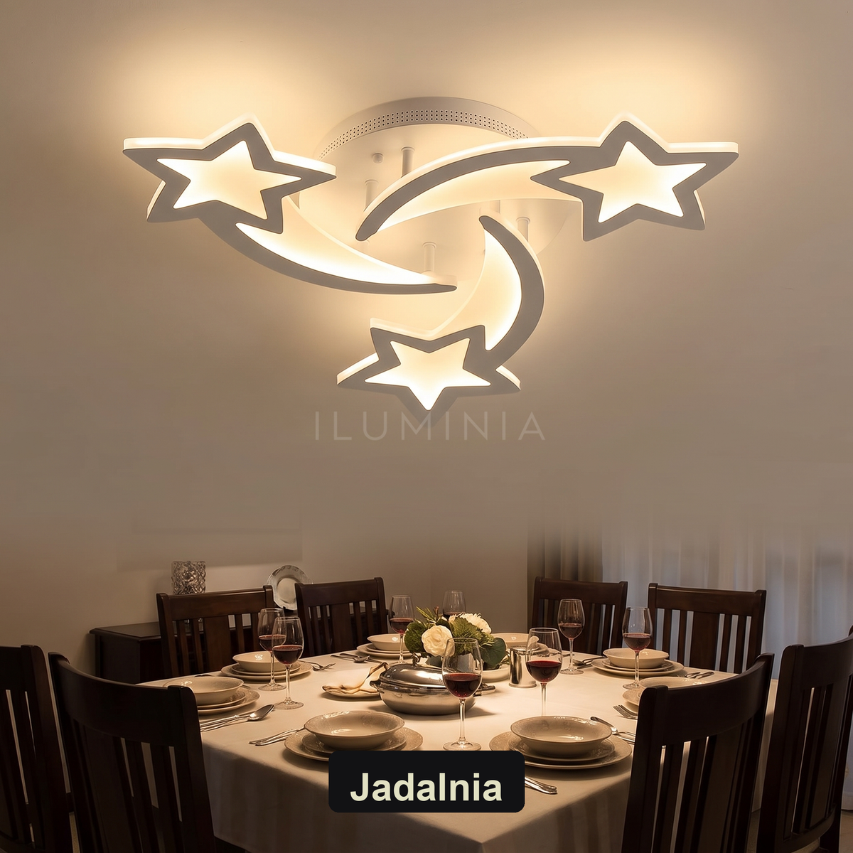 Plafon LED gwiazdy | Dolciva – jadalnia