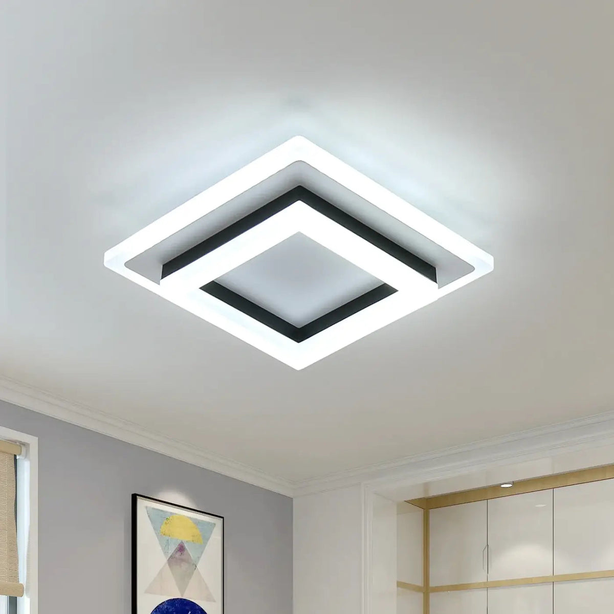 Plafon LED kwadratowy czarny