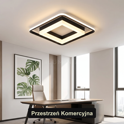 Plafon LED kwadratowy czarny | Boraoro – przestrzeń komercyjna