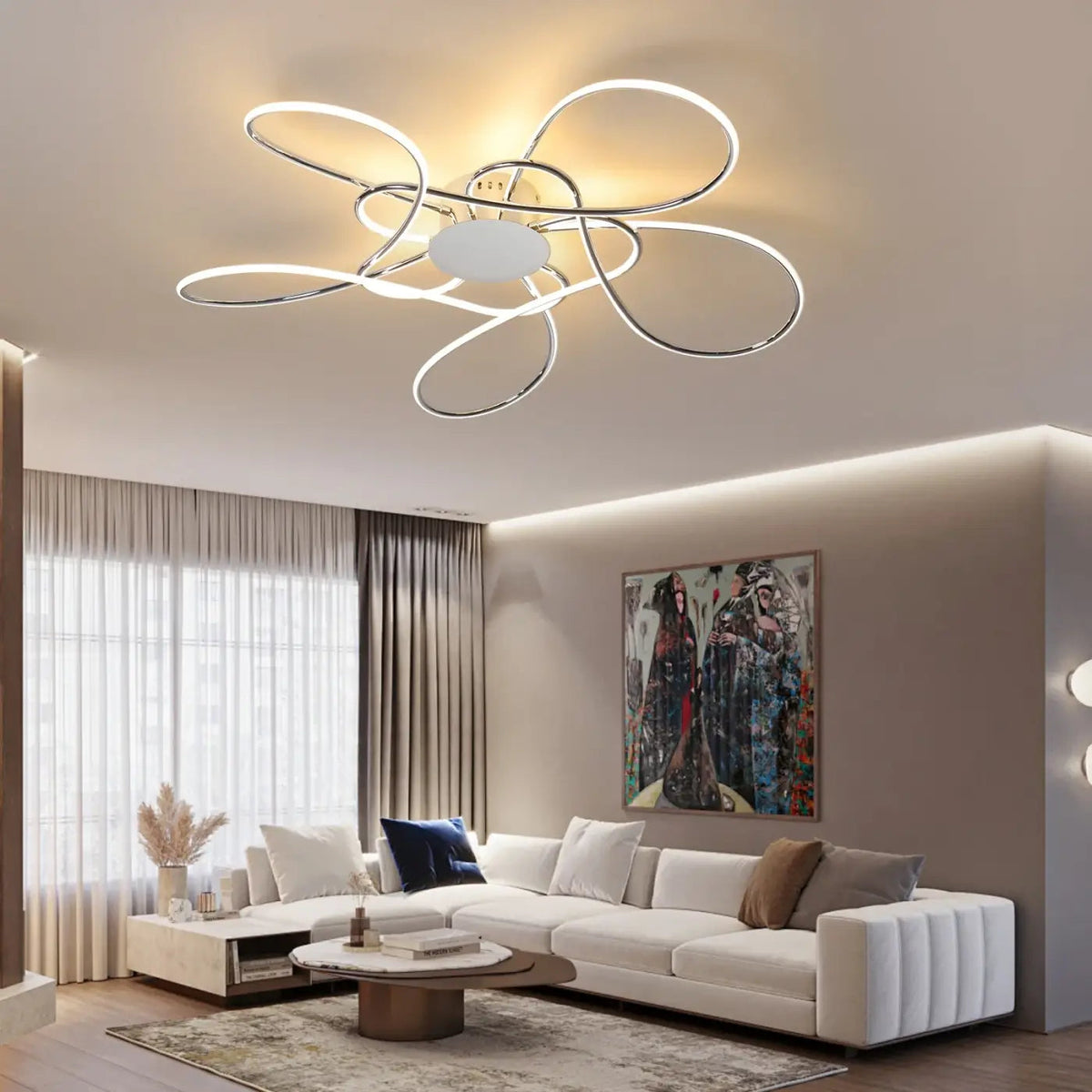 Plafon LED kwiatowy do salonu