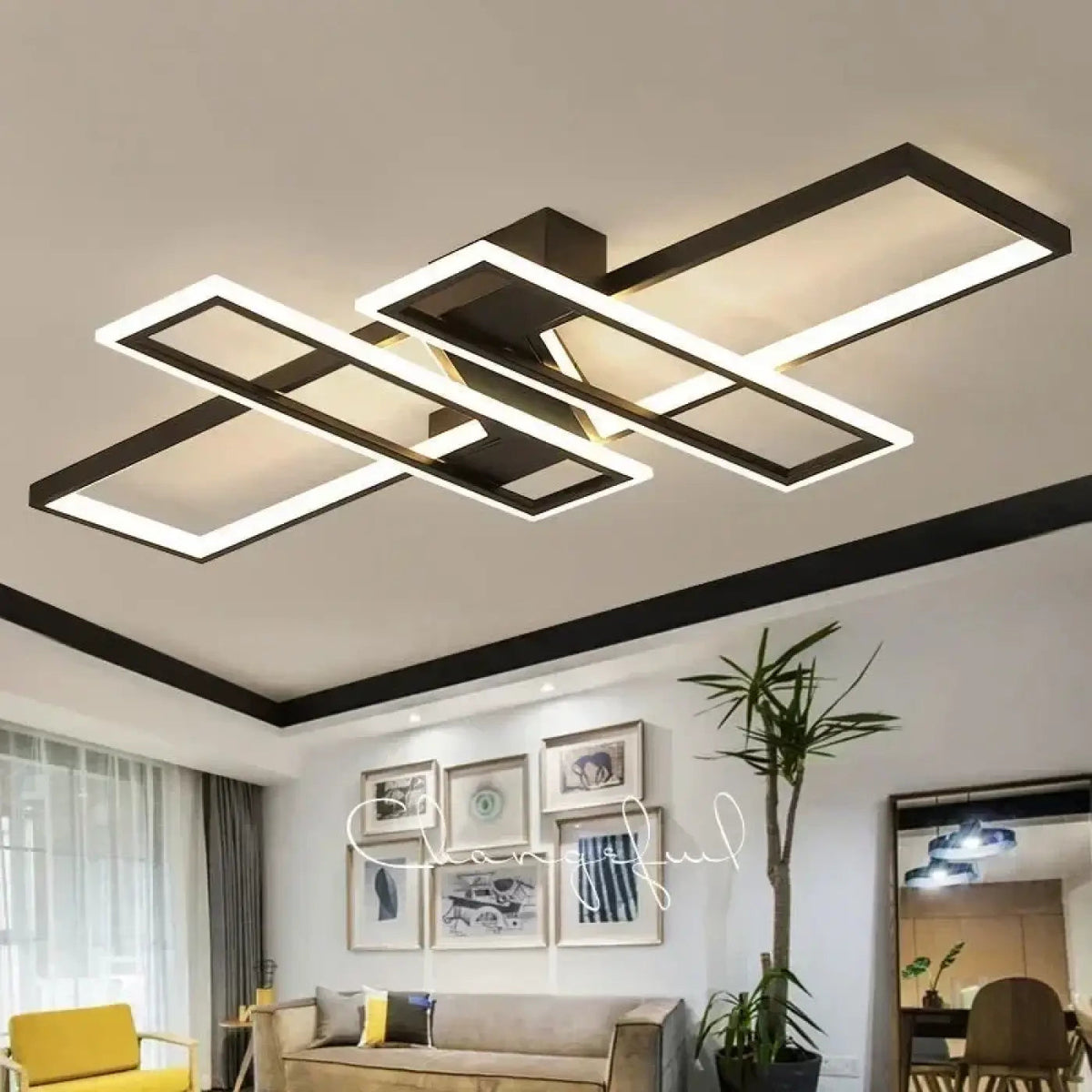 Plafon LED sufitowy prostokątny do salonu