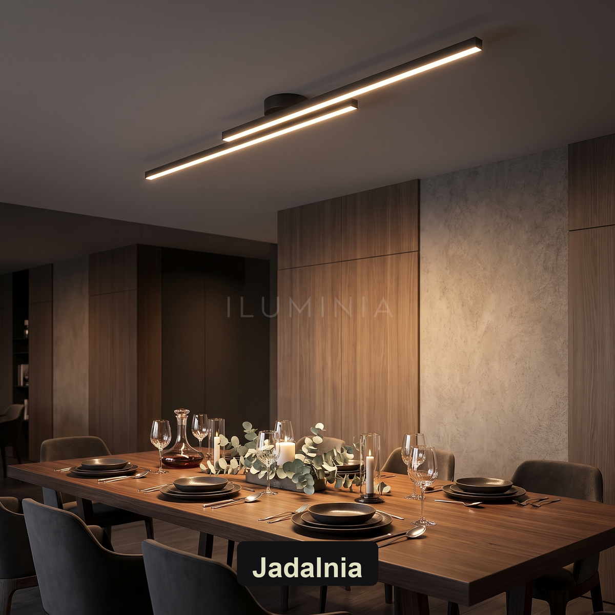 Plafon liniowy | Rosella – jadalnia