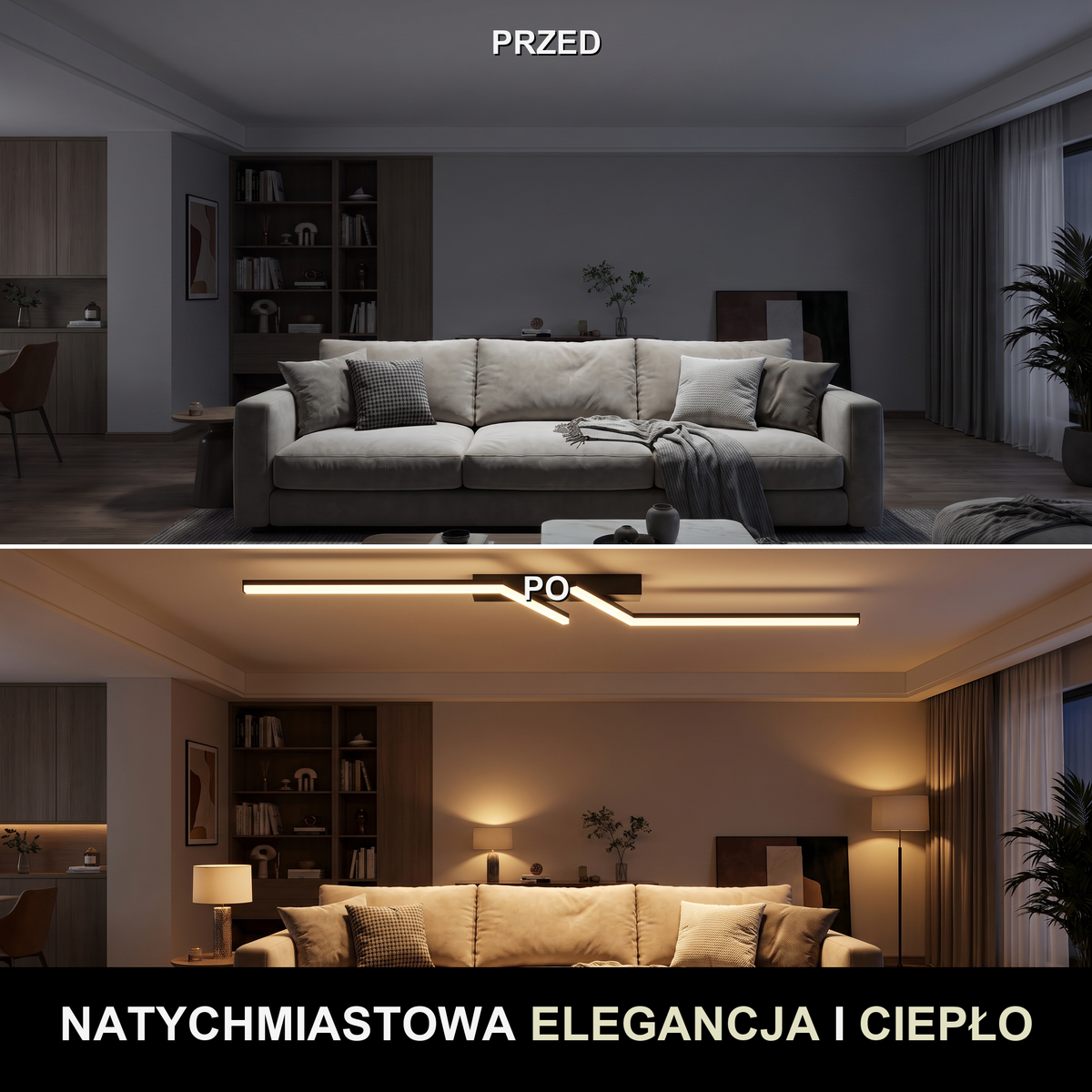 Plafon minimalistyczny | Nobolo – przed i po