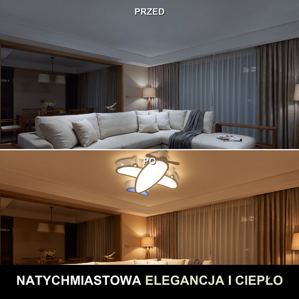 Plafon pokój dziecięcy | Portino – przed i po