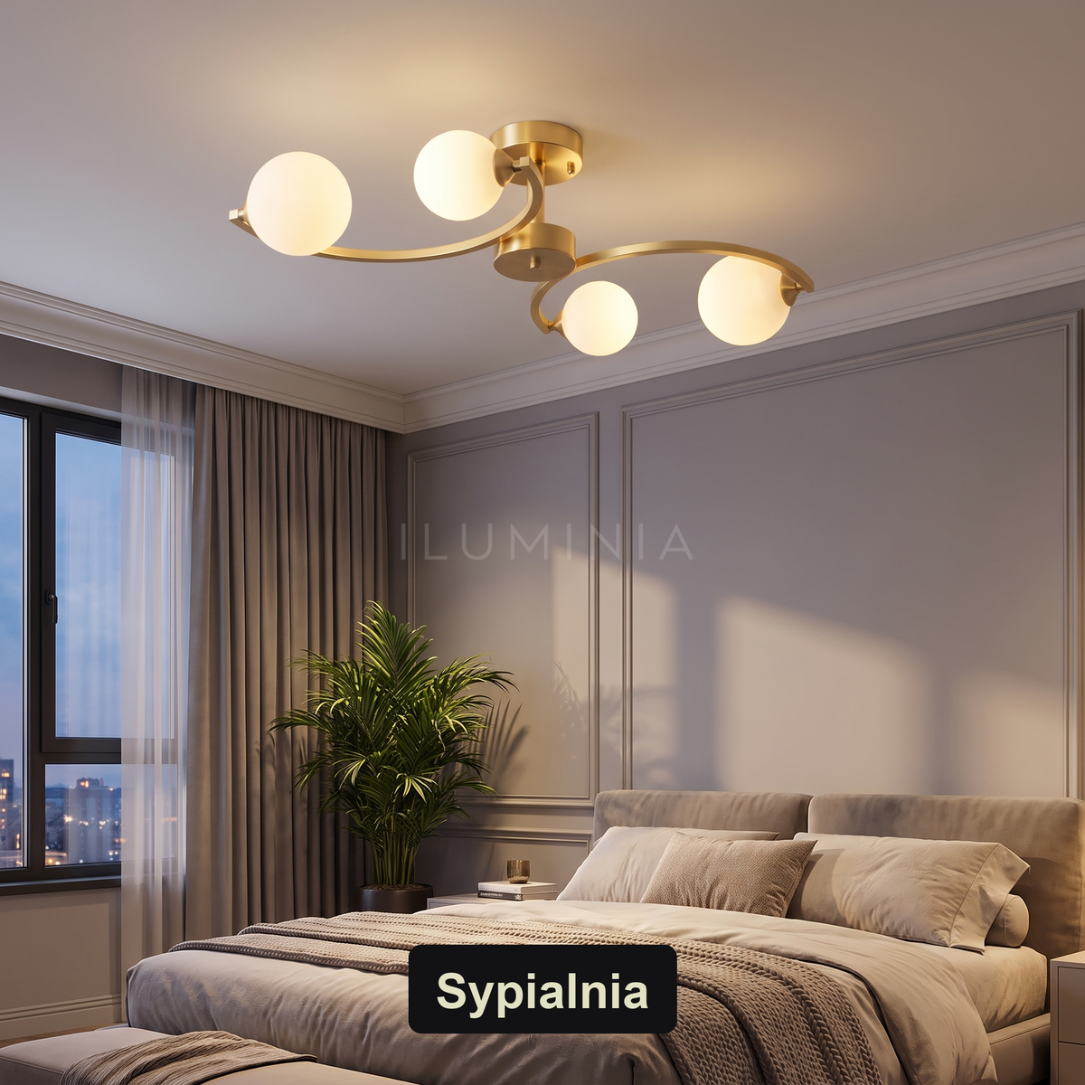 Plafon srebrne kule | Vinora – sypialnia