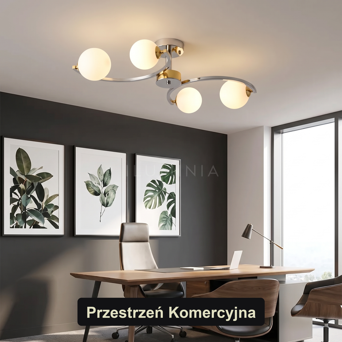 Plafon srebrne kule | Vinora – przestrzeń komercyjna