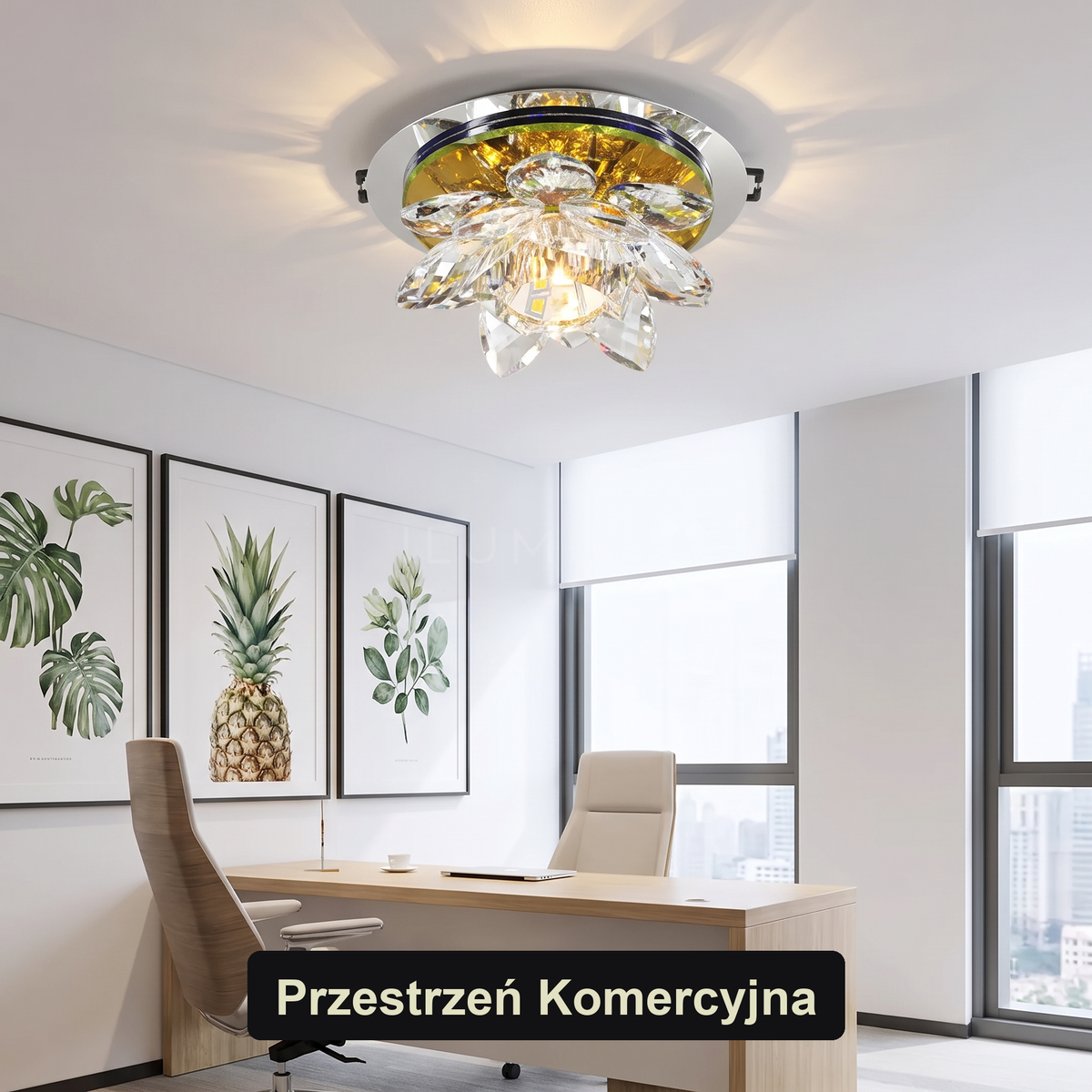 Plafon sufitowy kryształowy | Lumoro