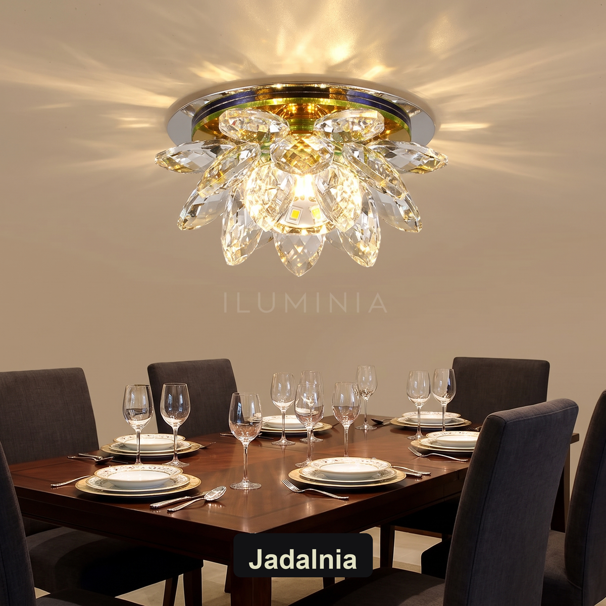 Plafon sufitowy kryształowy | Lumoro