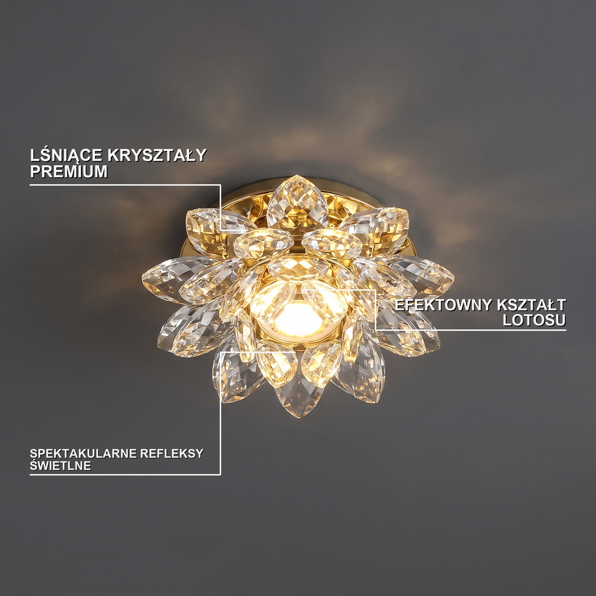 Plafon sufitowy kryształowy | Lumoro