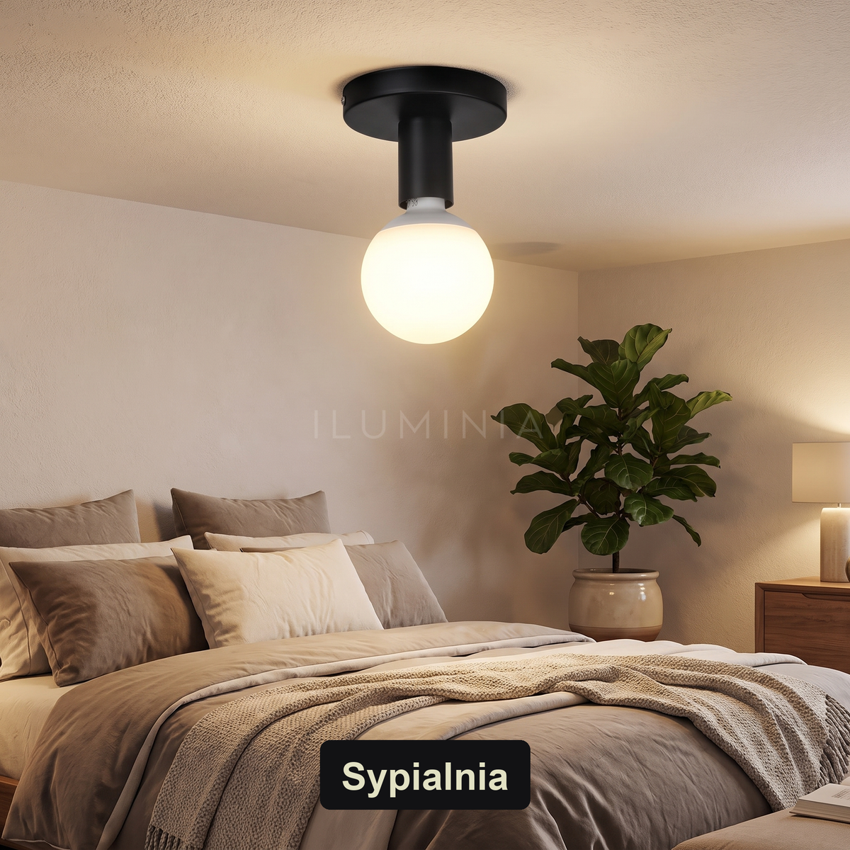 Plafon sufitowy kula | Doria – sypialnia