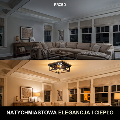 Plafon sufitowy kwadratowy czarny | Chiareva