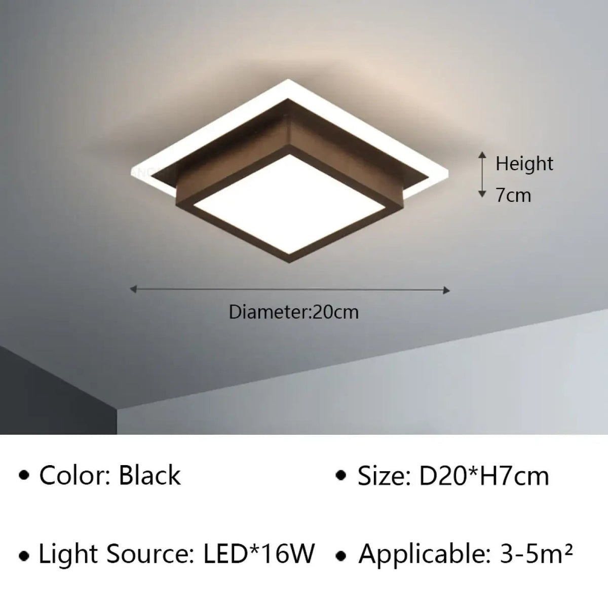 Plafon sufitowy LED czarny w nowoczesnym stylu