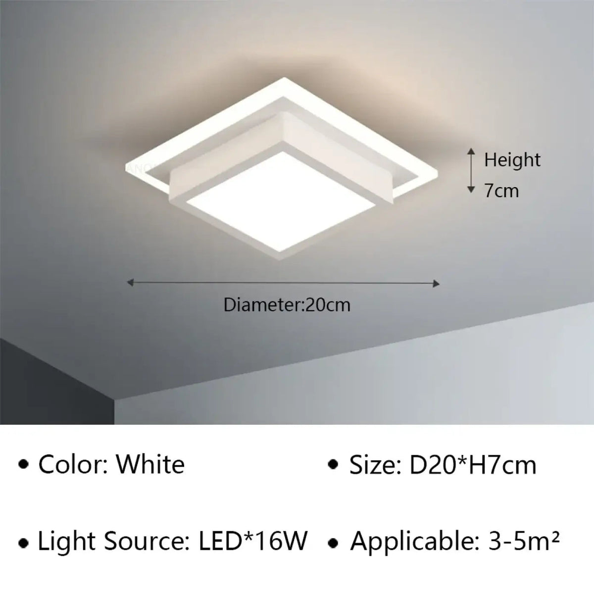 Plafon sufitowy LED czarny z akrylu