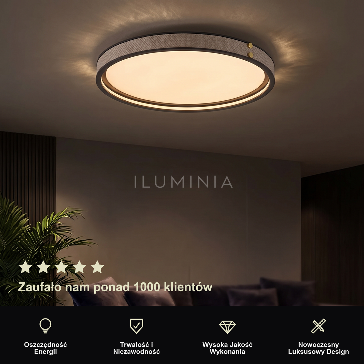 Plafon sufitowy LED do salonu | Galano
