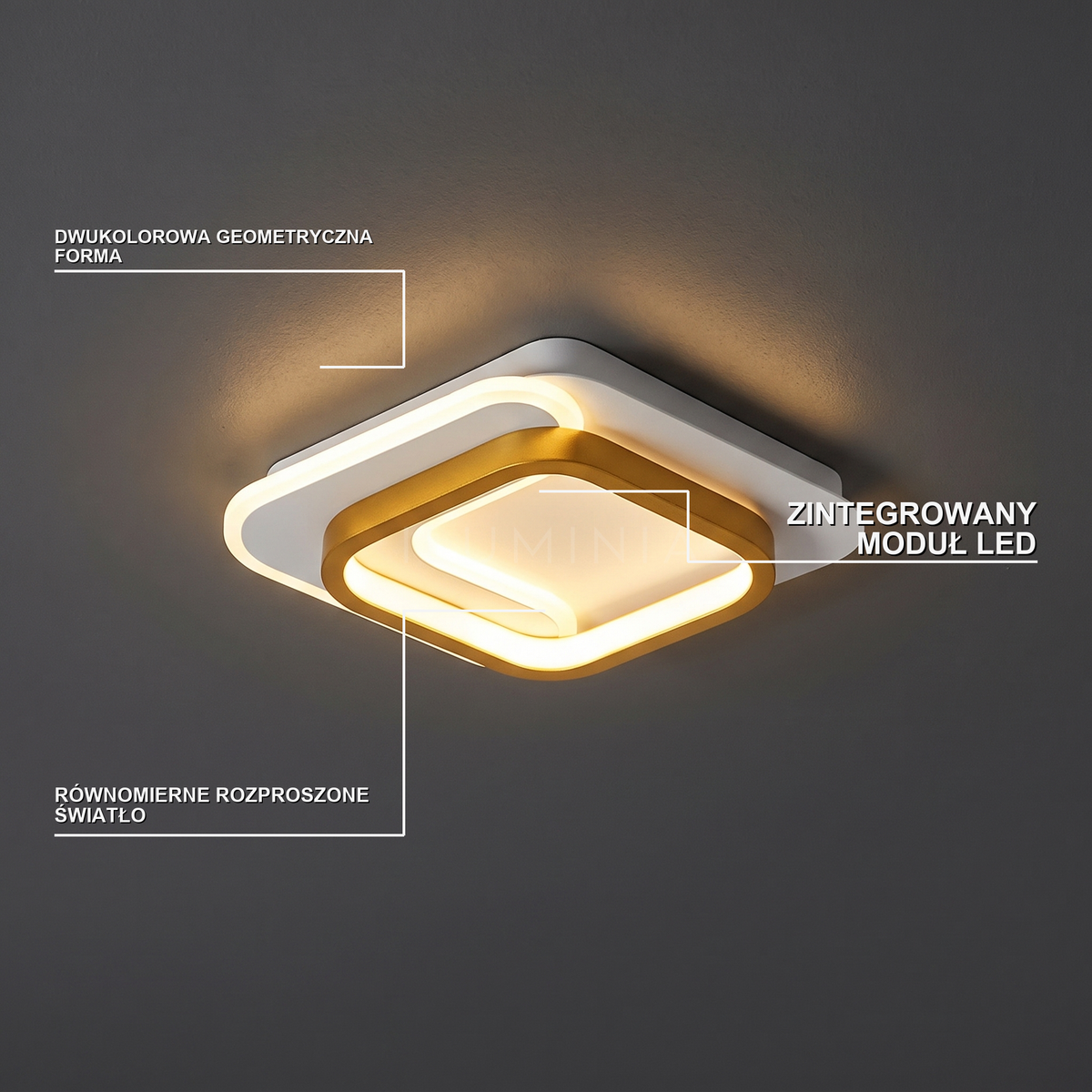 Plafon sufitowy LED kwadratowy | Rivolo