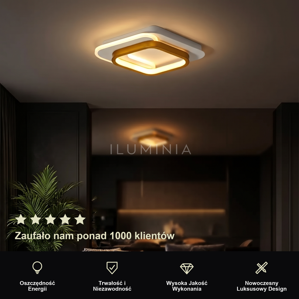 Plafon sufitowy LED kwadratowy | Rivolo