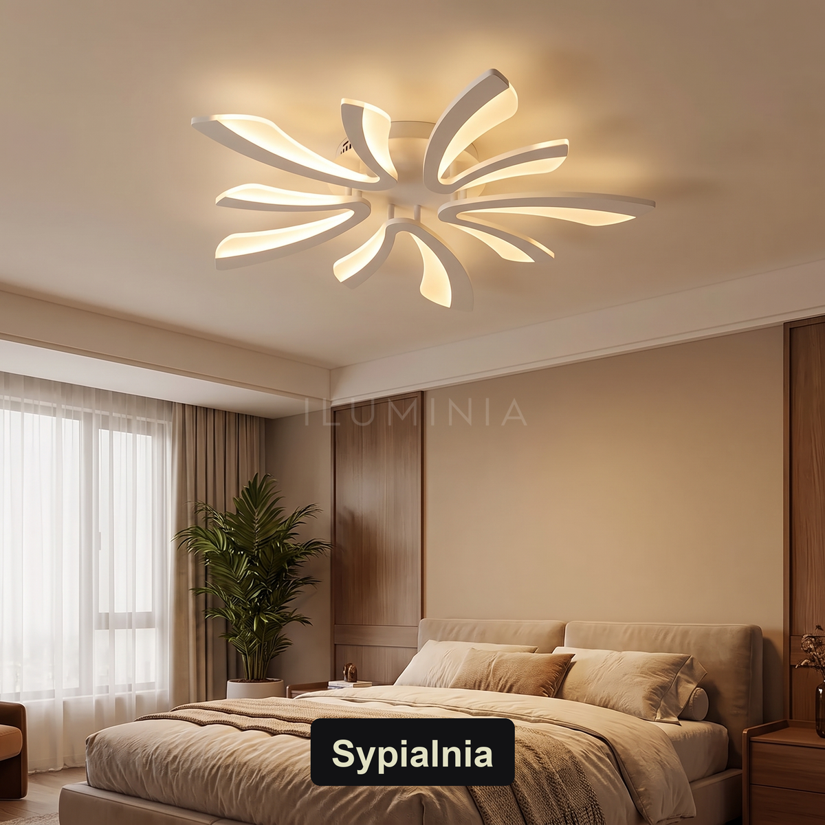 Plafon sufitowy mosiądz | Stelana – sypialnia
