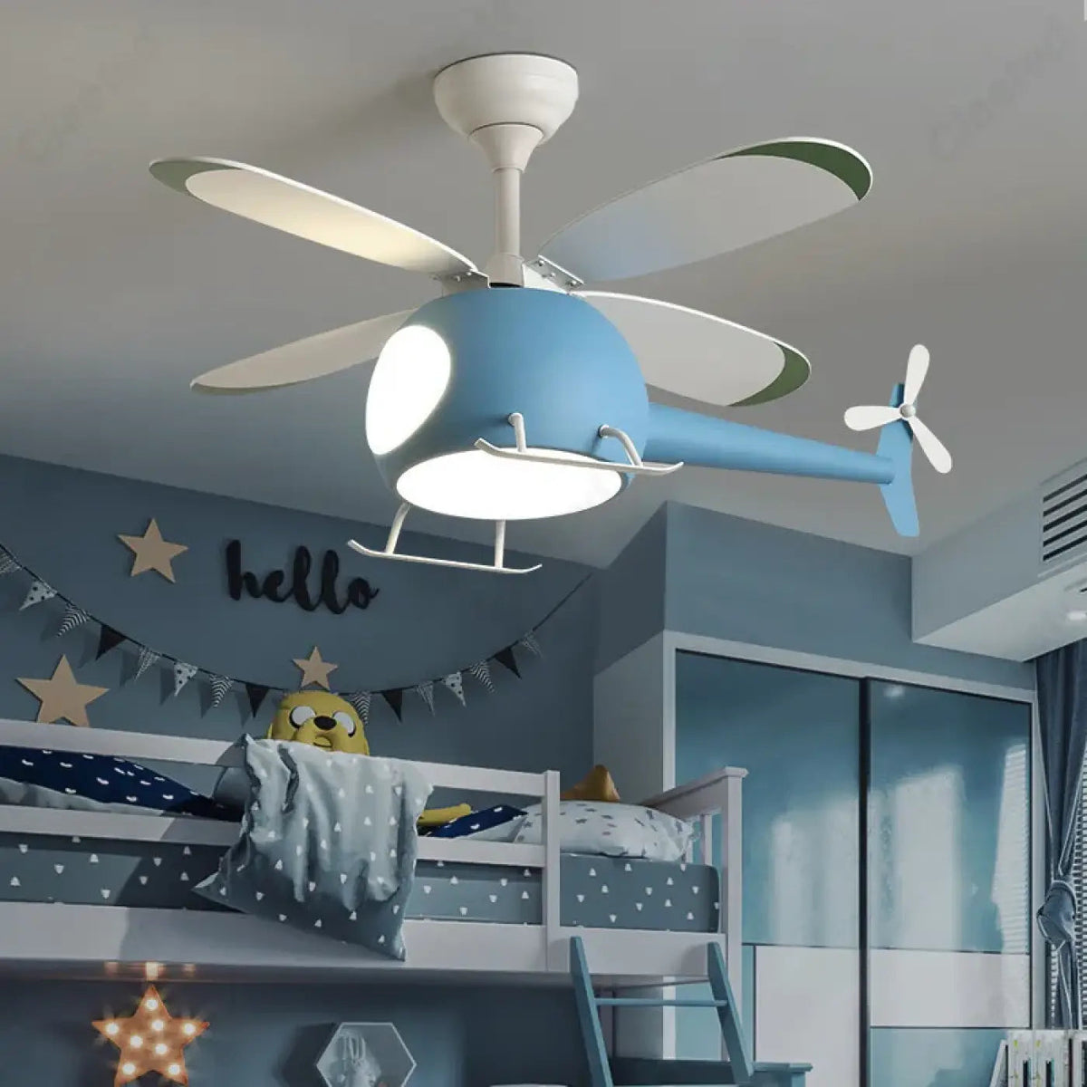 Plafon helikopter z wentylatorem dla dzieci