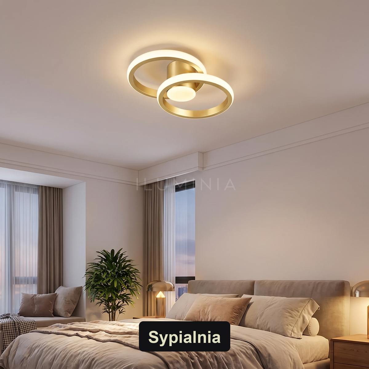 Plafon złoty do sypialni | RENUR