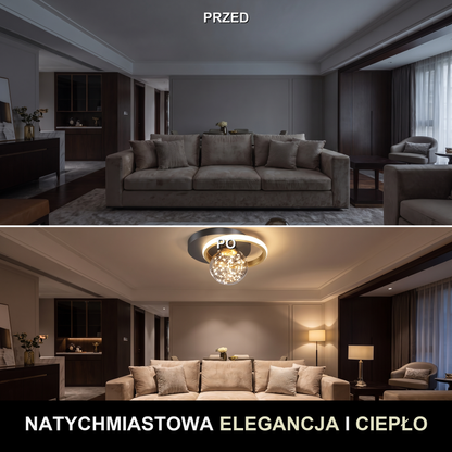 Plafon złoty z kryształkami | Orlaro