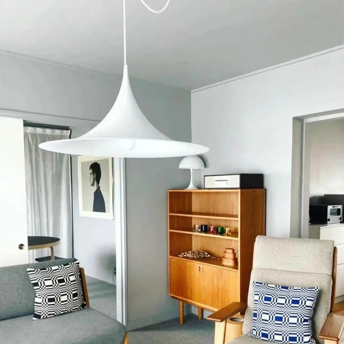 Lampa wisząca mosiężna stożek | Ricenna