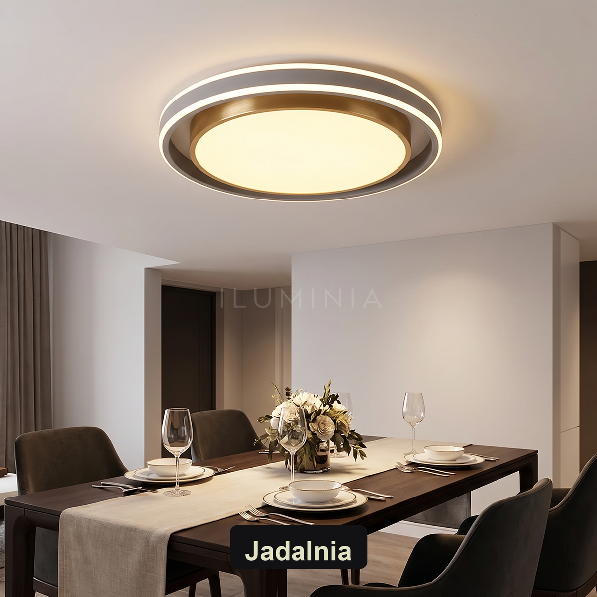 Szary plafon nowoczesny | Doretta – jadalnia