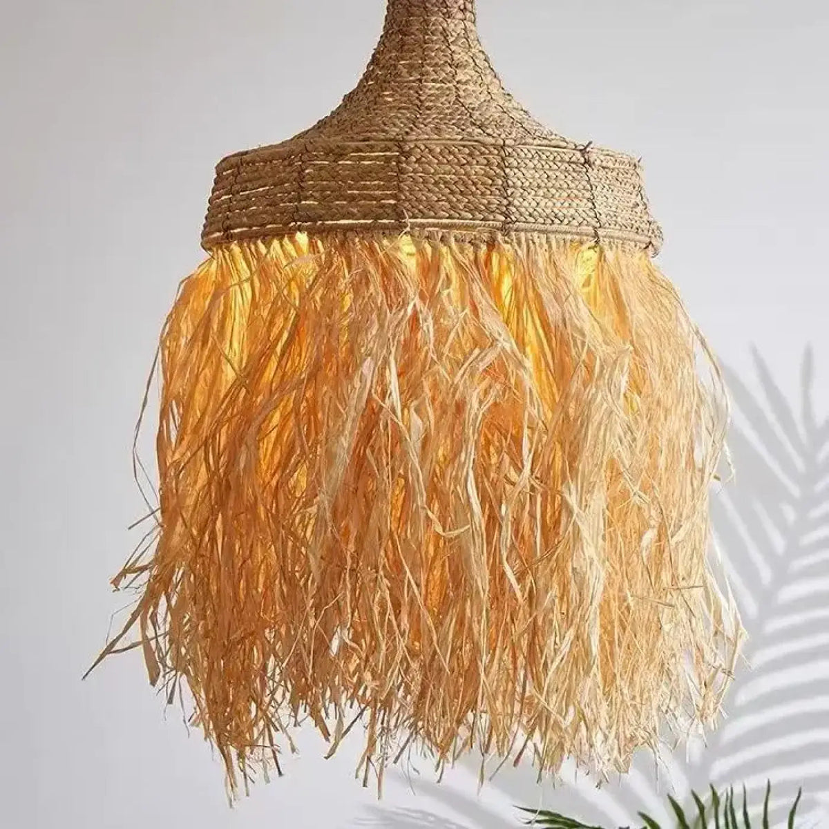 Lampa wisząca z rafii boho | Verdara