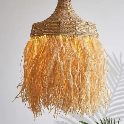 Lampa wisząca z rafii boho | Verdara
