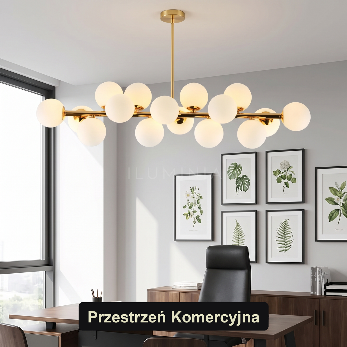 Żyrandol białe kule | Amarenza – przestrzeń komercyjna