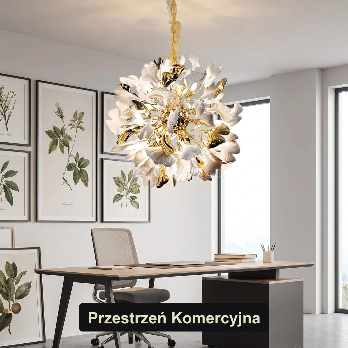 Żyrandol biały kula | Caroria – przestrzeń komercyjna