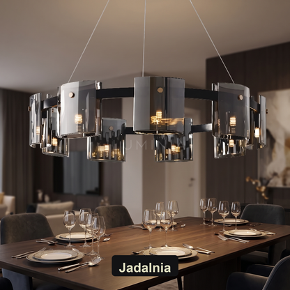 Żyrandol czarny nowoczesny | Galuna – jadalnia