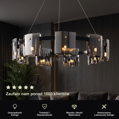Żyrandol czarny nowoczesny | Galuna – prezentacja