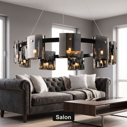 Żyrandol czarny nowoczesny | Galuna – salon