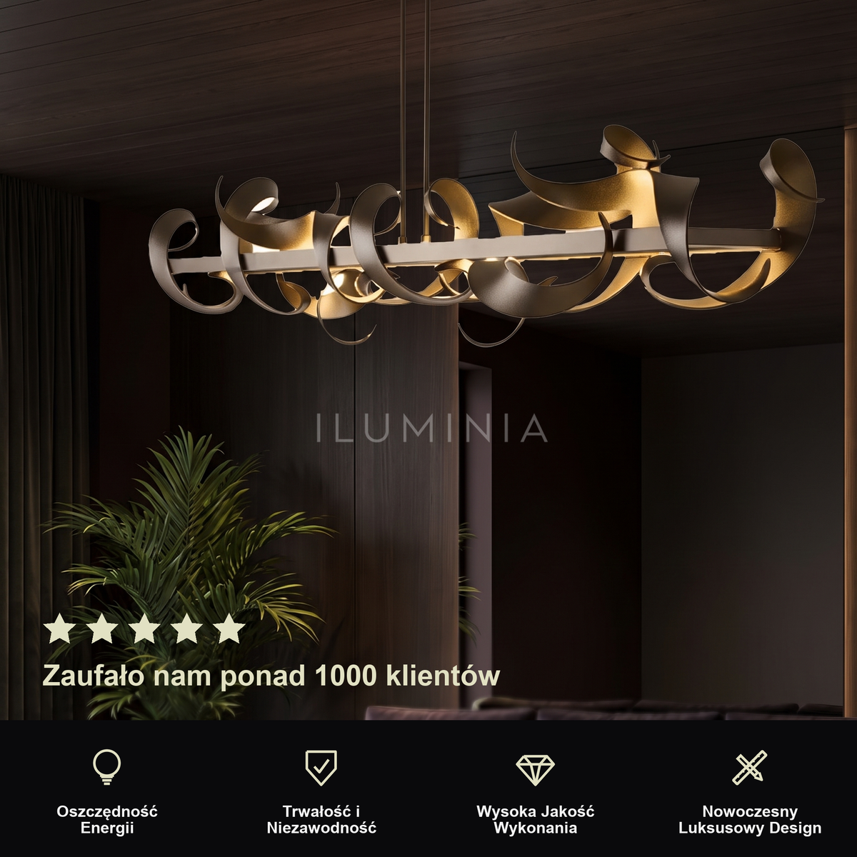 Żyrandol do kuchni glamour | Fabrosa