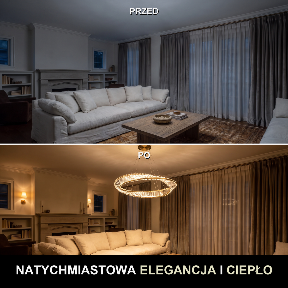 Żyrandol do kuchni klasycznej | Estenza – przed i po