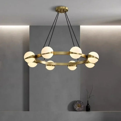 Żyrandol do salonu mosiądz w stylu art déco