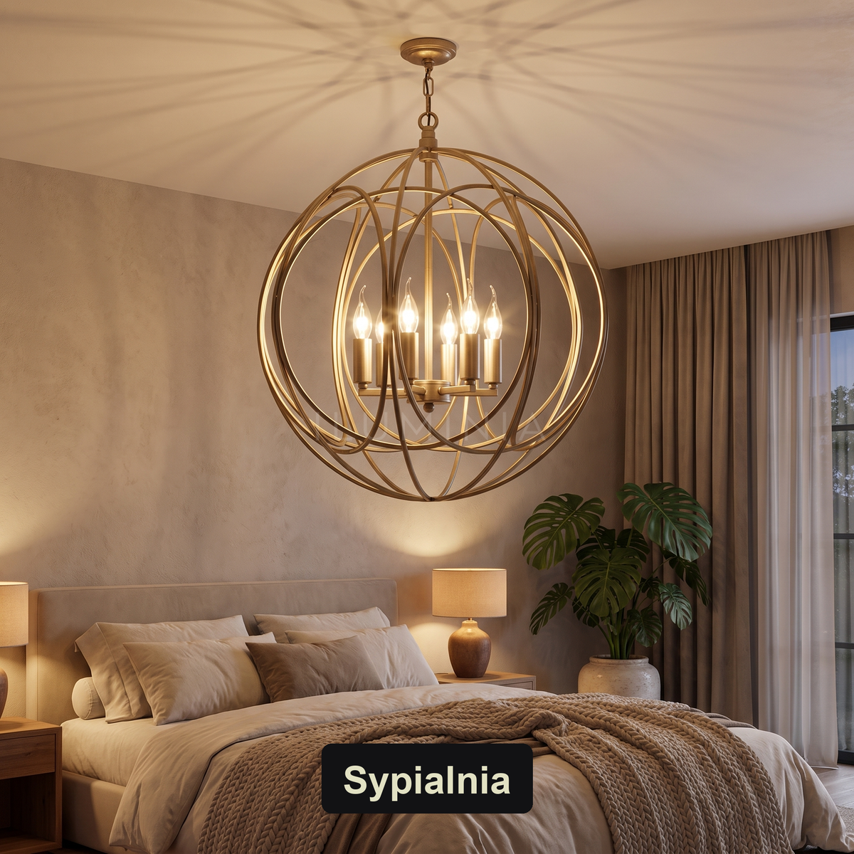 Żyrandol do sypialni kula | Aurilla